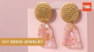 DIY Resin Jewelry  How to Make  Hobby Lobby® [upl. by Htebyram430]