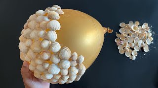 Unique craft using waste Balloon and Seashells  Home Decoration Ideas  Best out of waste  DIY [upl. by Jit694]