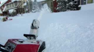 Toro PowerliteE Blowing deep snow [upl. by Romeo]