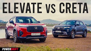 Hyundai Creta vs Honda Elevate  Which One For You  PowerDrift [upl. by Selin]