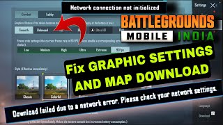 BGMI Graphic issue solve  Network connection not initialized Download map fail network error solve [upl. by Oniger]