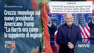 Crozza monologo sul nuovo presidente Americano Trump quotLa Harris era come la supplente di inglesequot [upl. by Ahsenrad]