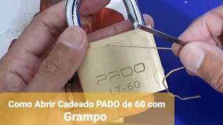 Como Abrir Cadeado PADO de 60 com Grampo de Cabelo  CURSO DE CHAVEIRO H M  Locksmith [upl. by Cocks521]