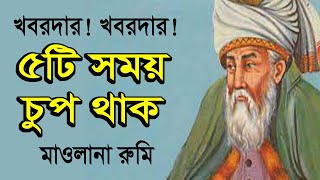 যে সময় চুপ থাকা দরকার। মাওলানা জালালুদ্দিন রুমির বাণী [upl. by Wilen]