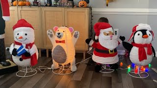 UNBOXING POPUP SNOWMAN POLAR BEAR SANTA AND PENGUIN CHRISTMAS DECORATIONS FROM AT HOME🎅🏻 🐧☃️🐻‍❄️ [upl. by Ardnuaek]