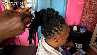 Perfect  How to style fishtail amp updo bun on artificial locs [upl. by Saidnac]