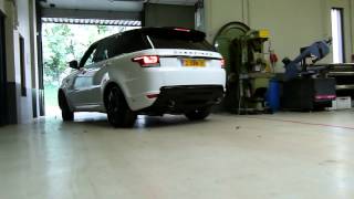 2014 Range Rover Sport 44 V8 Diesel Overfinch met maatwerk sportuitlaat van EPS Uitlaten BV [upl. by Edme]