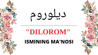 DILOROM ISMINING MANOSI  DILOROM ISMI QANDAY MANOGA EGA [upl. by Nylirehc]