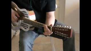 12string Resonator Guitar  singlecone brass body Republic Delta Rocket [upl. by Rafael]