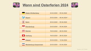 Wann sind Osterferien 2024 [upl. by Britte79]