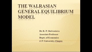 The Walrasian General Equlibrium Model MA Sem II Paper V Lec 02 [upl. by Mercuri457]