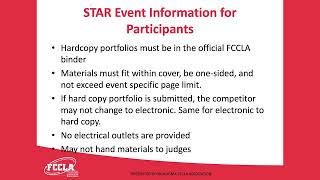 FCCLA Star Events 2024 Competitor Orientation [upl. by Milton433]