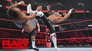 Ricochet amp Aleister Black vs Chad Gable amp Bobby Roode April 8 2019 [upl. by Osnohpla]