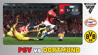 PSV EINDHOVEN vs BORUSSIA DORTMUND  Champions League 202324 [upl. by Atteve]