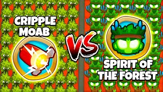 Unlimited Cripple MOAB vs Infinite Spirit of the Forest Modded BTD 6 [upl. by Lien]