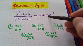 Çarpanlara ayırma en sade hali 10sınıf tytmatematikkpssmatematikalesdgskorsançözüm [upl. by Katey677]