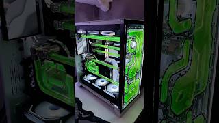 Nuevo front distro nuevo gpu block y nuevos tubos🫡pc pcsetup pcgaming waterloop vyral [upl. by Melisent]