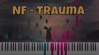 NF  Trauma  Piano Tutorial Midi  Sheet Music [upl. by Nyleimaj]