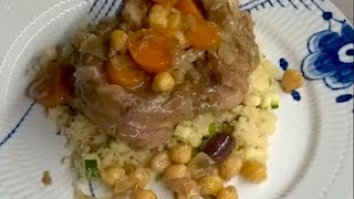 Osso bucco marocain au vin blanc en cocotte  Osso buco ac pois chiches amp couscous  Recette  144 [upl. by Gabie167]