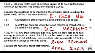 Electrotechnics N5 DC Machines April 2023 mathszoneafricanmotives [upl. by Woermer]