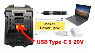 ШОК  Двунаправленный Аккумулятор Makita power bank type C [upl. by Rafaelita423]