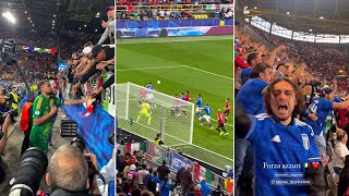 Italy Fans Reactions to Bastoni Barellas Goals amp 21 Win against Albania in the Euro 2024 [upl. by Daisey]