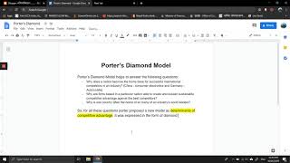 Porters Diamond Model [upl. by Yanahs523]