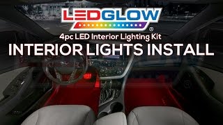 Installation  LEDGlow 4pc 7 Color LED Interior Car Lights and Truck Lights [upl. by Joey694]