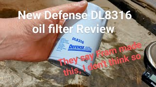 New Defense DL8316 oil filter Review [upl. by Solegna]