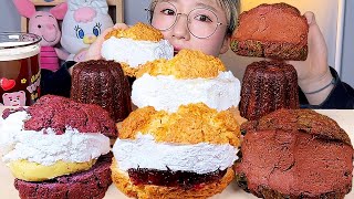 우유 생크림 스콘🍼 까눌레 디저트 먹방 Dessert Mukbang  Milk cream scones  ミルク生クリームスコーン [upl. by Hutton]