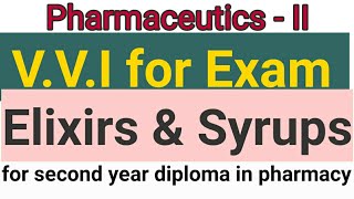 Elixirs  Pharmaceutics II Monophasic liquid dosage form 2 [upl. by Takara]