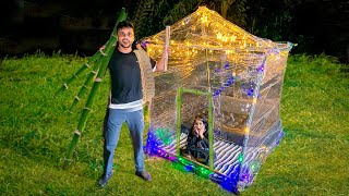 I turned bamboo amp plastic warp into a Transparent house😻🏠 [upl. by Kir]