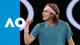 Stefanos Tsitsipas winning tiebreak vs Roger Federer  Australian Open 2019 4R [upl. by Atinahc]