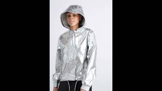 RAINS STRING Waterproof Jacket Hooded Shiny Metallic Mirror Silver Unisex Men Women  Zalando [upl. by Alih]