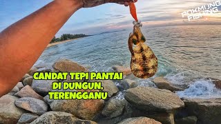 Mancing Sotong Pakai Candat Di Tepi Pantai Dungun Terengganu  EGING MALAYSIA [upl. by Airres]