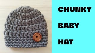 How to crochet simple baby hat  Easy tutorial for beginners [upl. by Frohne]