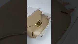 Celine BAGS CHAIN BESACE TRIOMPHE IN SHINY CALFSKIN NUDE [upl. by Hadwyn639]