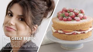 How to make Victoria Sponge Cake  Cake Recipe  The Great British Bake Off [upl. by Naashar81]