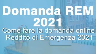 Come fare domanda REDDITO DI EMERGENZA online [upl. by Sowell]