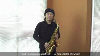 Our Guest Artist 08 Takahiro Miyazaki the saxophonist  at Prima Gakki Showroom [upl. by Htiek976]