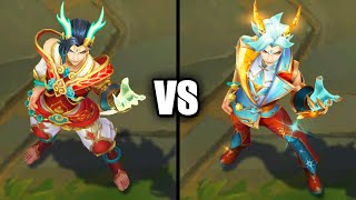 Heavenscale Ezreal vs Prestige Heavenscale Ezreal Skins Comparison League of Legends [upl. by Ahtabbat]