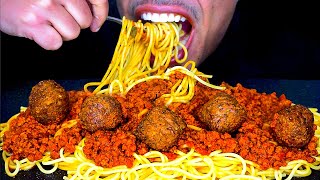 ASMR SPAGHETTI AND MEATBALLS SAUCE MUKBANG MAFIA RECIPE EATING BREAD BIG BITES NO TALKING SOUNDS [upl. by Moureaux]