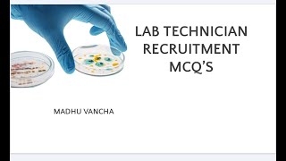 MHSRB TELANGANA LAB TECHNICIAN RECRUITMENT MCQS LAB TECHNICIAN RECRUITMENT MCQS [upl. by Suolhcin]