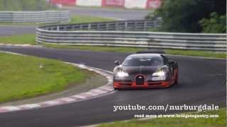 Bugatti Veyron SS failed Nürburgring laptime attempt Nordschleife June 2012 [upl. by Anaiq273]