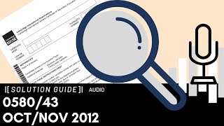 058043 OctoberNovember 2012 Marking Scheme MS Audio Voiceover [upl. by Prober]