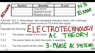 Electrotechnology N3 AC Theory 3 Phase Systems Revision 2 mathszoneafricanmotives [upl. by Dirtsa]