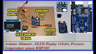 Arduino Altimeter  OLED Display 128x64 Pressure sensor BMP180 [upl. by Allemaj]