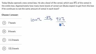 Percents — Basic example  Math  New SAT  Khan Academy [upl. by Aidam]