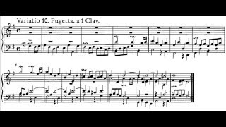 Bach Variazioni Goldberg arr for strings  Var 10 Fughetta score [upl. by Etnad]