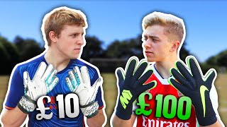 £10 Goalie Gloves Vs £100 Pro Goalie Gloves  ft W2S [upl. by Adeirf]